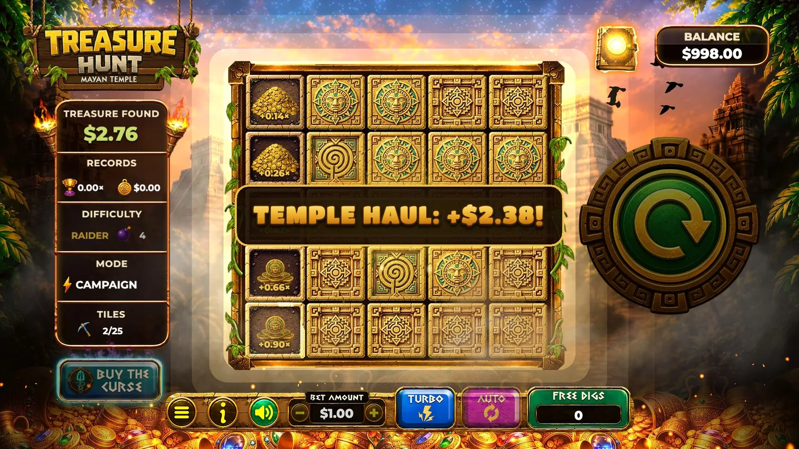 In-game: Temple Collapse with a Temple Haul banner